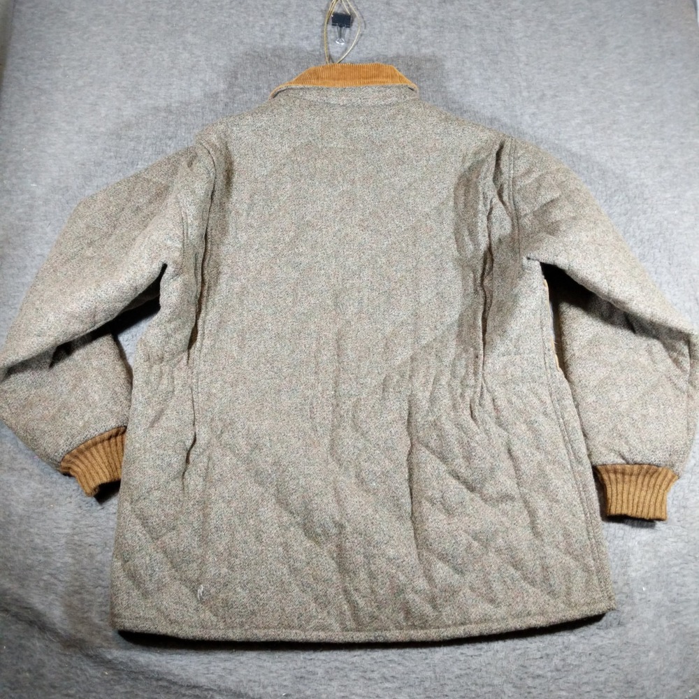 Vintage Woolrich Hunting Jacket Mens L Roomy Fit Grey Quilted Wool Blend
